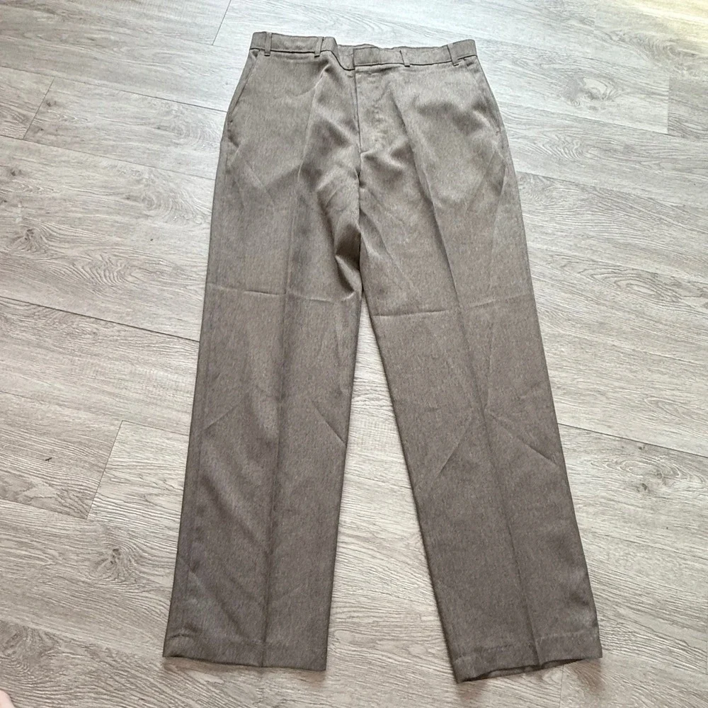 Levi Strauss & Co Action Slacks Mens 38x32 Brown Dacron Polyester Dress Pants